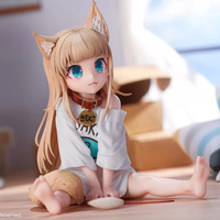 Figura de PVC de Chica Sentada, 13 cm, Linda Chica Gato, Temática de Anime, Soporte para Teléfono, Decoración de Escritorio