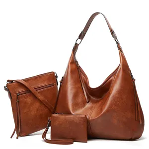 Women fashion PU leather handbags tote bag shoulder bag top Handle purse Set 3pcs for lady bags