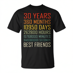 T-shirt d'anniversaire 30 ans Best Friends, design vintage pour les couples et les amis - Product Image 2