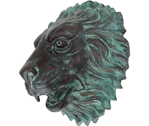 Statua della parete del beccuccio della testa di leone in resina. Decorazione giardino esterno resina artigianato in resina - Product Image 6