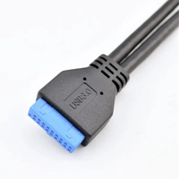 Cable Coaxial 3 USB 3.0 +12V Power IDE20PIN a Doble USB 3.0 Hembra Tipo A de 50cm con Certificación FCC para Computadora