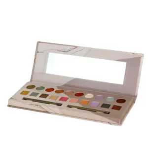 20 colors matte shimmer compact powder OEM private label customized paper box packing eyeshadow palette with mirror brush