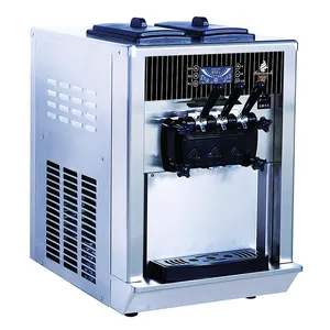 220V Automatic 3 Flavors Soft Ice Cream Machine Commercial Soft Serve Ice Cream Machine Counter Top Portable Ice Cream Machine