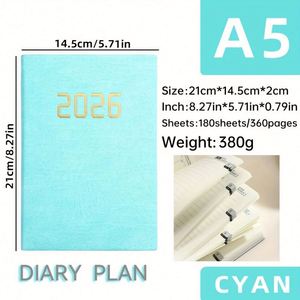 Promotional 2026 New Calendar Log Daily Planning A5 Leather Hardcover Thread Sewing Bound 100 GSM Customizable 128 Notebook - Product Image 2