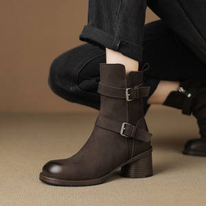 Zapatos de Tacón Alto de Cuero Vacuno para Mujer, Hechos en China, Otoño/Invierno, Diseño de Alta Gama, Cómodos - Product Image 5