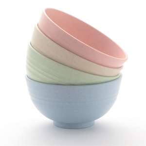 Eco Friendly Food Grade Biologisch Afbreekbaar <span class=keywords><strong>Noodle</strong></span> Rijst Kleurrijke Plastic Tarwe Stro Kom Set - Product Image 1