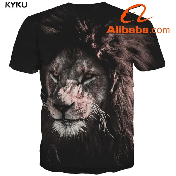 3D T-Shirt Lion Printed Unisex T-Shirts Plus Size Short Sleeve T Shirt Custom Logo Mens Clothing Tops