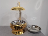 Plat à réchaud de luxe en acier inoxydable avec couvercle suspendu pour buffet et traiteur