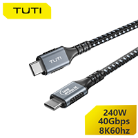Câble USB4 240W tressé pour transmission de données haute vitesse et durable, 1m/2m, 40 Gbit/s, 8K@60Hz, câble audio/vidéo tressé pour ordinateur