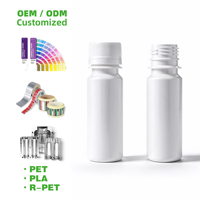 Bouteille en plastique blanche de 60 ml de qualité alimentaire UE avec bouchon inviolable, vente en gros, vide, portable, sans BPA, petite bouteille de sirop de 2 oz