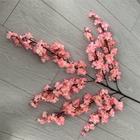B-1429 Grosir Rangkaian Bunga Sakura Buatan Tangan Warna Pink, Bunga Tiruan Sutra, Dekorasi Hari Valentine