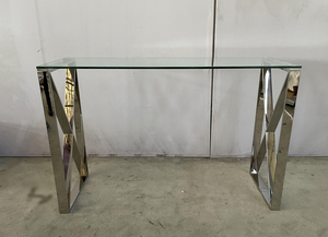 <span class=keywords><strong>Table</strong></span> <span class=keywords><strong>console</strong></span> design <span class=keywords><strong>2026</strong></span> en forme de X, de qualité supérieure, avec structure en acier inoxydable et plateau en verre trempé, pour salon et hall d'entrée - Product Image 5