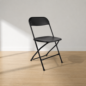 Chaise pliante en plastique à dossier plat, légère, portable, de qualité supérieure, durable, noire, design moderne, idéale pour le parc, la cuisine, la villa - Product Image 1