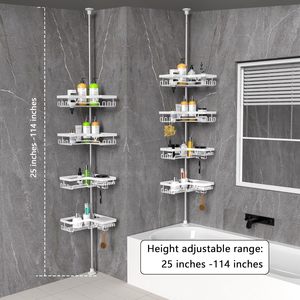 Estante de Almacenamiento para Baño, Organizador de Ducha de Metal Ajustable de 4 Niveles para Bañera, Champú - Product Image 2