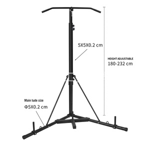 <span class=keywords><strong>Stand</strong></span> Samsak Tinju Lipat 2-in-1 dari Baja dengan Sanda Gantung untuk Latihan Pull-Up di Rumah, Tinggi Dapat Disesuaikan 183-230cm, Warna Hitam - Product Image 5