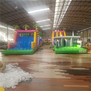 Juego al aire libre de PVC para niños, campo de obstáculos de rebote inflable con soplador, 30mL x 11mW x 6MH - Product Image 6