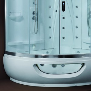 Kamalu K-PL500 moderna vasca idromassaggio 150x150cm con cabina doccia cornice impermeabile in alluminio vetro temperato per bagno interno - Product Image 6