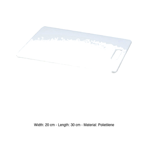 Planche à découper en polyéthylène blanc 30 × 20 cm, avec poignée - Product Image 3