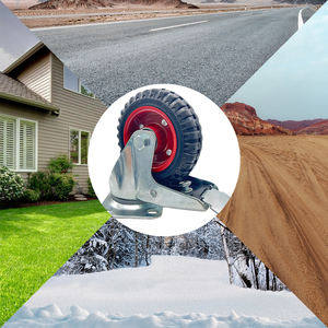 VIMA Schwerlast-Lenkrolle mit Bremse, 5, 6, 8 Zoll, Gummi-Eisen-Rad und Laufrolle für Einkaufswagen, Transportwagen, 120kg, Industrie-Bockrolle - Product Image 4