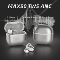 Écouteurs sans fil intra-auriculaires OEM/ODM MAX80 Mini TWS avec affichage numérique 5.4, indicateur de batterie, étui de charge, JL ANC IPX-4