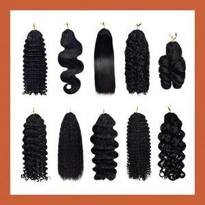 Extensions <span class=keywords><strong>de</strong></span> <span class=keywords><strong>cheveux</strong></span> humains vierges en gros, tressées au crochet, sans nœuds, pré-séparées, bouclées, invisibles, couleur personnalisable, finition douce et brillante - Product Image 4