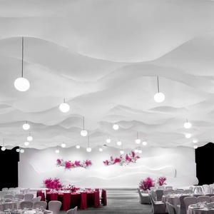 Cortinas de Techo Onduladas Blancas Modernas, <span class=keywords><strong>Tela</strong></span> Elástica <span class=keywords><strong>para</strong></span> Decoración de Bodas, Eventos y Hoteles - Product Image 2