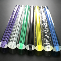 Barre en acrylique PMMA colorée extrudée à haute transmission lumineuse, barre en acrylique coulé sans bulles pour présentoirs de bijoux et de montres