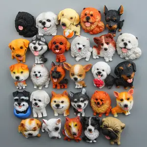 Ímãs de geladeira artesanais fofos, bonecos mundialmente famosos de cão huchiskoki bulldog, ímãs de geladeira, boneca magnética, adesivos de decoração do quarto