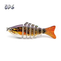 Prêt à expédier, leurre de pêche artificiel brillant holographique de 10 cm, 15,5 g, leurre de pêche en plastique dur à 7 segments, leurre nageur