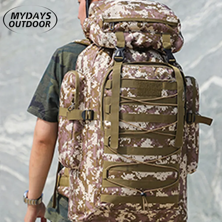 Mydays Outdoor Extra Large Custom Waterproof Adjustable Straps 2 In 1 Hiking Tactical Backpack with Multiple Color Options