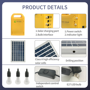Mini Panel Solar, Sistema de Energía Solar Doméstico, Silicio Policristalino, Ion de Litio, Banco de Energía Fuera de la Red, Generador Portátil, Kit de Iluminación - Product Image 5