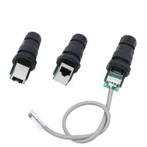 Outdoor Plug 90 Graden Rj45 Waterdichte Cat6 Industriële Cirkelvormige Ethernet Connector