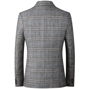 <span class=keywords><strong>Blazer</strong></span> à <span class=keywords><strong>carreaux</strong></span> pour <span class=keywords><strong>homme</strong></span>, coupe ajustée, décontracté, pour mariage, vente en gros 2024 - Product Image 3
