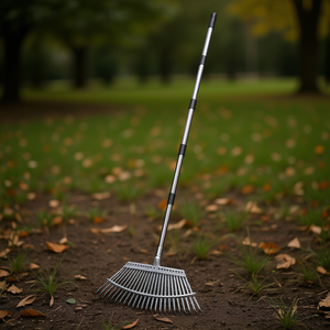 Rastrillo de jardín de acero inoxidable con 25 dientes, cabezal ancho de 18.3 pulgadas, mango ajustable de 36.4 a 72.8 pulgadas para limpieza de hojas en el jardín - Product Image 2