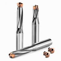 Foret couronne indexable U-Drill à pointe remplaçable autobloquante, refroidissement interne, 1.5D 3D 4D 5D 6D 8D, pour perçage profond sur tour CNC