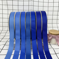 Pita Grosgrain Biru Dongker Kepadatan Tinggi Grosir, Webbing Bergaris Biru Tua untuk Branding Mewah & Hadiah Perusahaan