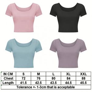 T-shirt court en gros décontracté Sport Gym Jogging Fitness haute qualité col carré rembourré vêtements d'entraînement pour les femmes - Product Image 6