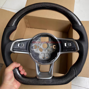 พวงมาลัยรถกอล์ฟคาร์บอนไฟเบอร์ปลอมแปลงสีขาวและสีดำแบบกำหนดเอง MK5 <span class=keywords><strong>5</strong></span> 6 7 R MK6 <span class=keywords><strong>MK7</strong></span> <span class=keywords><strong>Jetta</strong></span> POLO Passat CC B7 B6 - Product Image 3