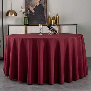 Tovaglia bianca rotonda in poliestere da 120 pollici all'ingrosso per banchetti nuziali tovaglia impermeabile - Product Image 2