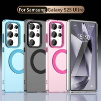 Étui de téléphone transparent mat en TPU rigide antichoc avec coque arrière magnétique pour Samsung Galaxy S25 Fe S25 Ultra