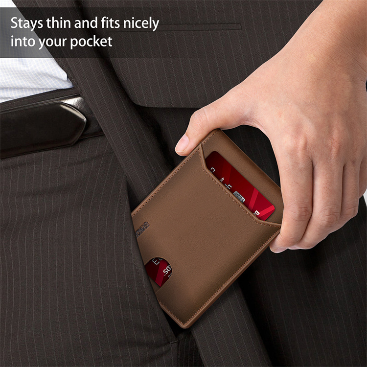 Men's Luxury Minimalist Genuine Leather Money Clip Wallet – Anti-RFID Slim Card Holder - View 3