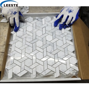 Nuevo Diseño de Mosaico para Decoración de Cocinas de Hoteles y Hogares, Superficie Mixta Antideslizante, Mosaico de Mármol Blanco Carrara Irregular - Product Image 2