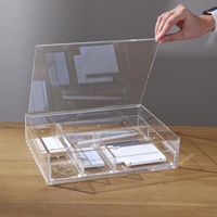 Boîte en acrylique transparente épaisse avec couvercle magnétique, boîte carrée en acrylique pour bonbons