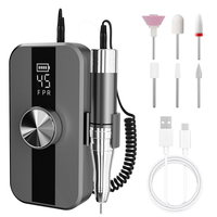 HX-2607 45000RPM Machine à ongles électrique professionnelle 45 vitesses Rechargeable 2400mAh Portable pour usage commercial et domestique