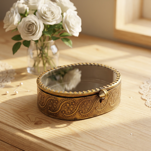 Artisan Design Decorative Jewellery Box (Model B76) Made Iron Glass/<b>Mirror</b> for Jewelry Showcase Storage Supplier Uttar Pradesh - Product Image 1