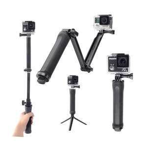 GoPro Cámara impermeable 3 vías agarre monopié trípode soporte Selfie Stick para GoPro Hero 7 8 9 10 11 12 13 Sesión <span class=keywords><strong>Go</strong></span> <span class=keywords><strong>Pro</strong></span> Accesorios - Product Image 1