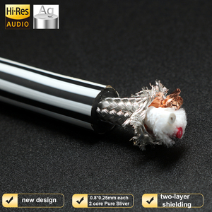 Câble de signal audio YIVO XSSH haute pureté 99,99 % en argent pur à 2 conducteurs avec couche de blindage en cuivre épaissi et crypté - Product Image 3