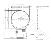 Écran LCD TFT IPS Rond de 2,1 Pouces à Vision Panoramique avec Rétroéclairage LED, Résolution 480x480, Luminosité 600cd/m² pour Emblème de Voiture