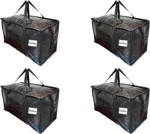 Sac fourre-tout extra large 2024 avec poignées renforcées, solution de rangement pliable promotionnelle pour déménagement, fermeture éclair, jouets, couettes, vêtements, PP - Product Image 3