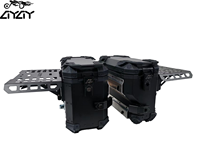 Ayay38L F2-Moto Boîte latérale de moto pliable en alliage d'aluminium à double aile, blindée, résistante aux chocs, résistante à la pression, ajustement universel